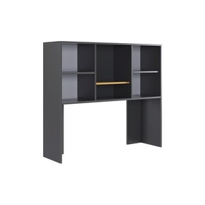 Изображение товара Стеллаж деревянный высотой 100 см Лайт-2 Надстройка стола компьютерного 1200 Mebelson (ЛДСП/Дуб крафт золотой,Серый) арт.NKL02S1.2.3319