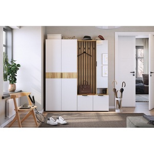 Изображение товара Прихожая "Бери К3" (1600х350х1826), цвет дуб крафт золотой/белое дерево Mebelson (арт.ПК03Бери.2563)