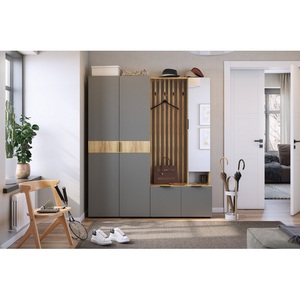 Изображение товара Прихожая "Бери К3" (1600х350х1826), цвет дуб крафт золотой/графит Mebelson (арт.ПК03Бери.2564)