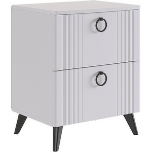 Изображение товара Ева Тумба прикроватная 2 Mebelson (ЛДСП,МДФ,ПВХ,Пластик/Светлое дерево,Белый) арт.TE-02.3101