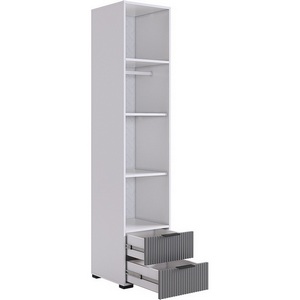 Изображение товара Зефир Шкаф однодверный 107.01 Mebelson (ЛДСП,ПВХ,МДФ,Металл/Светлое дерево,Серый) арт.UL.107-M.103.01.3263