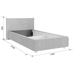 Изображение товара Кровать с основанием Бест 90х200 см Mebelson (ДСП,Велюр/Розовый) арт.ZO.KM0.9-02.2172