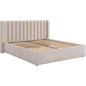 Изображение товара Кровать с основанием Ева 160х200 см Mebelson (ДСП,ЛДСП,Велюр/Кремовый) арт.ZO.KM1.6-23.2081