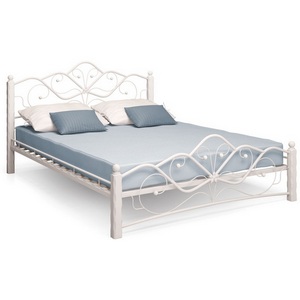 Изображение товара Кровать с металлическим основанием с 4 опорами КМД 4-01 Венера 1 160х200, Белый, 100212 Форвард