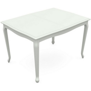 Изображение товара Стол вставка-бабочка Кабриоль, Эмаль белая/Патина серебро, 100373 Аврора (прямоугольная столешница, 4 ножки)