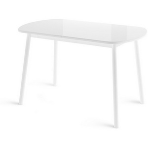 Изображение товара Стол вставка-бабочка Раунд мини, Стекло, Белый, 100938 МАМАДОМА (прямоугольная столешница, 4 ножки)