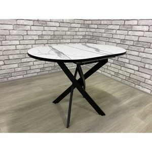 Изображение товара Стол вставка-бабочка Андромеда 2, Черный муар/Мрамор, 101027 Мир стульев (овальная столешница, 4 ножки)