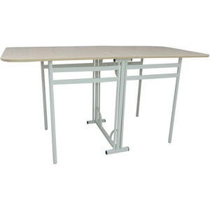 Изображение товара Стол-книжка подъемно-раскладной Мир стульев Искра, Белый/Дуб молочный (прямоугольная столешница, 4 ножки)