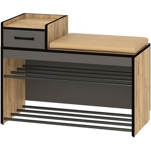 Изображение товара Прихожая Ивару Ольга-лофт 5 Тумба, Экокожа, Дуб крафт золотой/Темно-серый