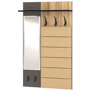 Изображение товара Прихожая Ольга-лофт 6 с зеркалом, Дуб крафт золотой/Темно-серый, 101189 Ивару