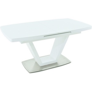 Изображение товара Стол микролифт с цельной вставкой на 8 персон Фоджа, Стекло, 140см, Белый, 101271 Аврора (прямоугольная столешница)