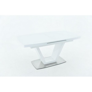 Изображение товара Стол микролифт с цельной вставкой на 8 персон Фоджа, Стекло, 160см, Белый, 101272 Аврора (прямоугольная столешница)