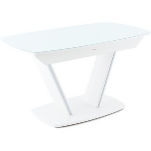 Изображение товара Стол вставка-бабочка Дрезден, Белый/Белый матовый шагрень, 101308 Аврора (прямоугольная столешница)