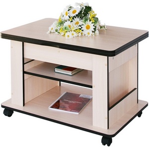Изображение товара Стол на колесах подъемно-раскладной трансформер с полкой трансформер 5, 101457 Вита (прямоугольная столешница, 4 ножки)