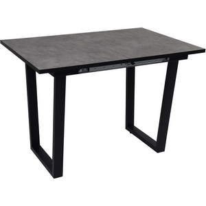 Изображение товара Стол вставка-бабочка Саен 8 раскладной, Черный/Бетон, 101542 Мир стульев (прямоугольная столешница, 4 ножки)