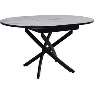 Изображение товара Стол вставка-бабочка Андромеда D100, Черный/Мрамор, 101544 Мир стульев (круглая столешница, 4 ножки)