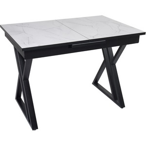Изображение товара Стол с центральной вставкой от компании Мир стульев Саен 18 Черный/Жемчужный Перито (прямоугольная столешница, I I-образная опора)