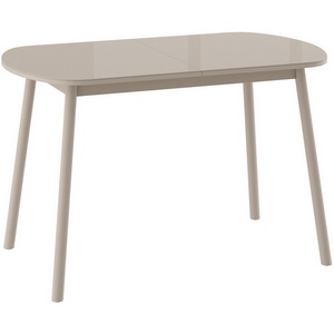 Изображение товара Стол вставка-бабочка с закругленными углами Раунд, Стекло/Капучино, 101562 МАМАДОМА (прямоугольная столешница, 4 ножки)