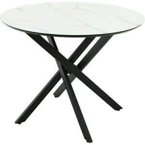 Изображение товара Стол с закругленными углами Аврора Мехико, Камень белый (круглая столешница, 4 ножки)