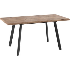Изображение товара Стол вставка-бабочка МАМАДОМА Борг Дуб 120, Дуб Веллингтон/Черный (прямоугольная столешница, 4 ножки)