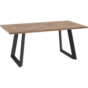 Изображение товара Стол вставка-бабочка на 8 персон МАМАДОМА Лофт Люкс 180 Дуб Веллингтон, Черный (прямоугольная столешница, I I-образная опора)