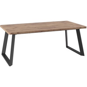 Изображение товара Стол с вставкой на 10 персон Мебвилл Гранд 200, Дуб Веллингтон, Черный (прямоугольная столешница, I I-образная опора)