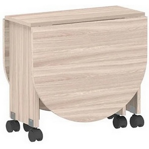 Изображение товара Стол-книжка на колесах журнальный подъемно-раскладной Ивару БАСКО, Ясень Шимо Светлый (овальная столешница, 6 ножек)