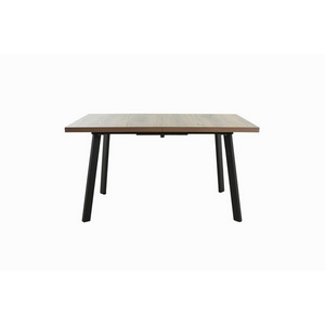 Изображение товара Стол вставка-бабочка на 8 персон Аврора Осло 140, Дуб гудзон шоколадный, Шамони/Чёрный (прямоугольная столешница, 4 ножки)