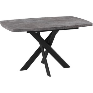 Изображение товара Стол с вставкой Мебвилл Эдж, 130 Дымчатая керамика/Чёрный (прямоугольная столешница, 4 ножки)