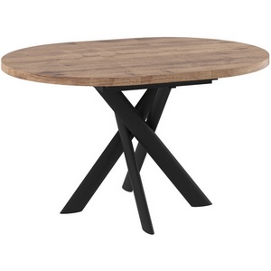 Изображение товара Стол вставка-бабочка МАМАДОМА Рональдо D100, Дуб Веллингтон/черный (круглая столешница, 4 ножки)