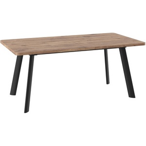 Изображение товара Стол LUX RADIAL 180, Дуб Веллингтон, Черный МАМАДОМА Лофт 102148