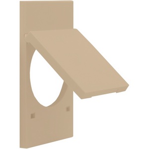 Изображение товара Накладка с крышкой на розетку 220V с/з со шторками винтовой зажим 16A (шампань матовый) Meiton ACH04P