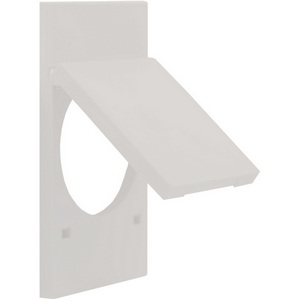 Изображение товара Накладка с крышкой на розетку 220V с/з со шторками винтовой зажим 16A (белый матовый) Meiton AW04P