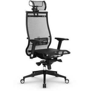 Изображение товара Кресло офисное на колесиках с высотой сиденья 45 см Метта Samurai Black Edition черный