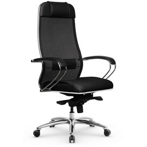 Изображение товара Офисное кресло - стул компьютерный с сетчатой спинкой с металлической крестовиной Метта Samurai SL-1.04 MPES (черный цвет) z312294194