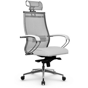 Изображение товара Офисное кресло - стул компьютерный с сетчатой спинкой с подголовником Метта Samurai SL-2.051 MPES (белый цвет) z312297461