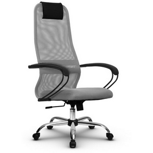 Изображение товара Кресло с механизмом топ-ган игровое Метта SU-B-8/подл.130/осн.003 Светло-серый/Светло-серый