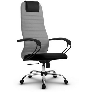 Изображение товара Кресло с механизмом топ-ган для офиса Метта SU-B-10/подл.130/осн.003 Светло-серый