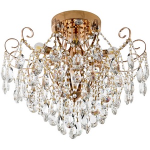 Изображение товара Потолочная люстра хрустальная на штанге с пультом Modelux MODELUX ML.1701.6 GD