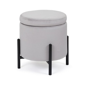 Изображение товара Пуф MyFar Фрэнк с ящиком светло-серый велюр MF1023-1