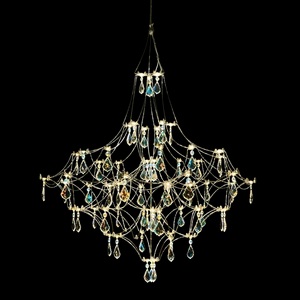 Изображение товара Подвесная люстра светодиодная с пультом и хрустальными подвесками Swarovski MyFar Allegria MR2641-66P-50SL