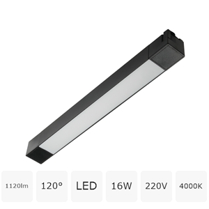 Изображение товара Трековый светодиодный светильник 220V однофазный MyFar Lines MT0110-16W4K-B