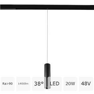 Изображение товара Трековый светодиодный светильник 48V магнитный MyFar Ray MT0221-20W3K-S-B