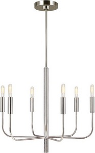 Изображение товара Потолочная люстра на штанге Feiss Brianna FE-BRIANNA6-PN в виде свечи