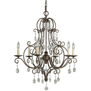 Изображение товара Подвесная люстра Feiss CHATEAU FE-CHATEAU6 в виде свечи с подвесками