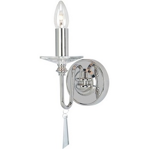 Изображение товара Бра Finsbury Elstead Park FP1-POL-NICKEL в виде свечи с подвесками