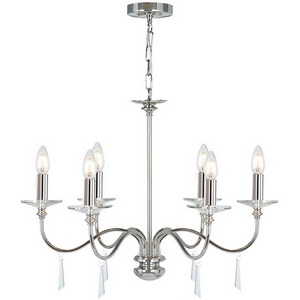 Изображение товара Подвесная люстра Finsbury Elstead Park FP6-POL-NICKEL в виде свечи