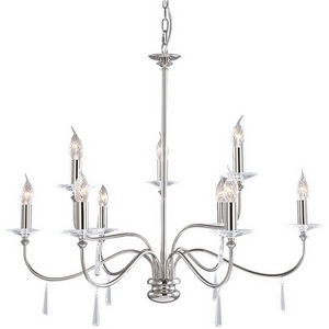 Изображение товара Подвесная люстра Finsbury Elstead Park FP9-POL-NICKEL в виде свечи