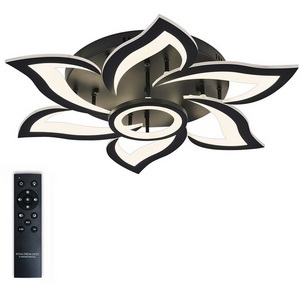 Изображение товара Потолочная люстра с пультом ДУ Natali Kovaltseva Olimp HIGH-TECH LED LAMPS 82020 BLACK с цветами