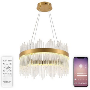 Изображение товара Подвесная люстра (+ночной режим) светодиодная нимб с пультом ДУ 112W, золото, LED Natali Kovaltseva 8315 INNOVATION STYLE 83156 (Умный дом)